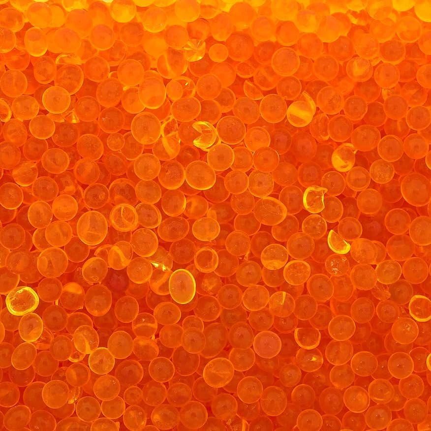 Silica Gel Beads Orange, 3-5Mm | (0.5 KG). Orange Silica Gel Beads Turn to Green to Indicate Reactivation. Reusable Desiccant Beads Rechargeable Moisture Absorber Silica Gel