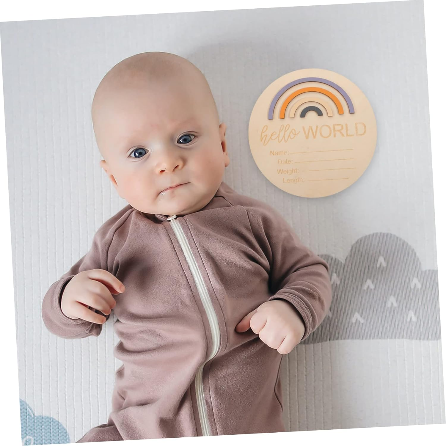 Baby Milestone Wooden Circle Month Cards for Newborns and Toddlers 15X15Cm Natural Wood Baby Monthly Milestone Sign Photo Prop for Nursery Announcement image number 4