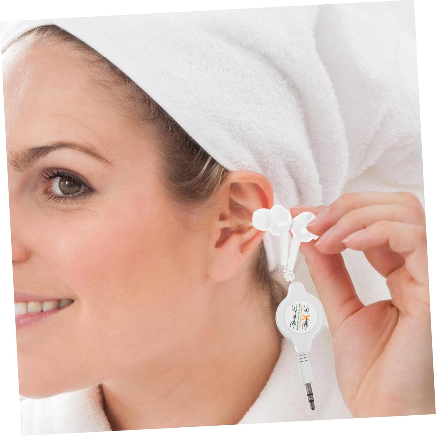 JEWEDECO Retractable in Ear Earphones Lightweight with Cushioned Comfort for Players and Digital Devices