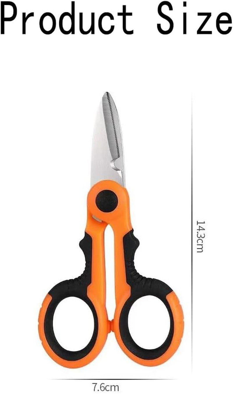 3 Pcs Fishing Scissors Fishing Scissor for Braided Line Finshing Line Cutter Multi Function Scissors Anti-Slip Serrated Edge Scissor image number 2