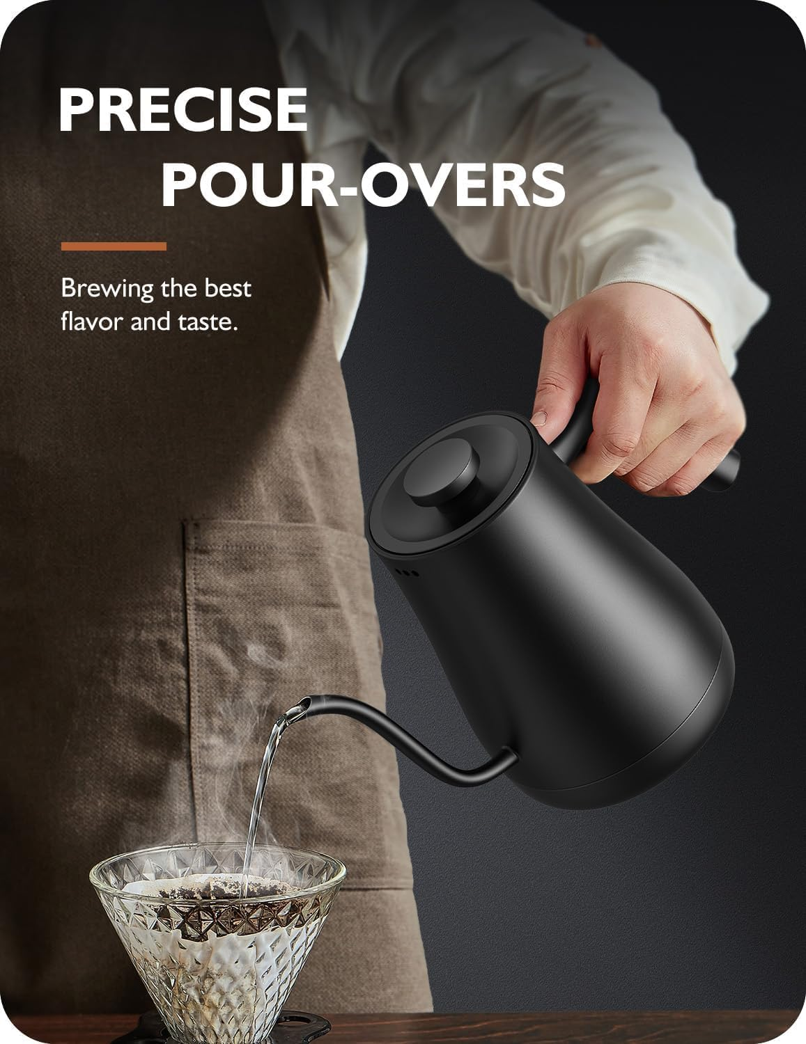 Gooseneck Electric Kettle with Temperature Control, Large LCD Screen, Quick Boiling, Anti-Dry Protection, Stainless Steel Interior, 4-Hour Keep Warm Function &ndash; Ideal for Coffee & Tea Brewing image number 5