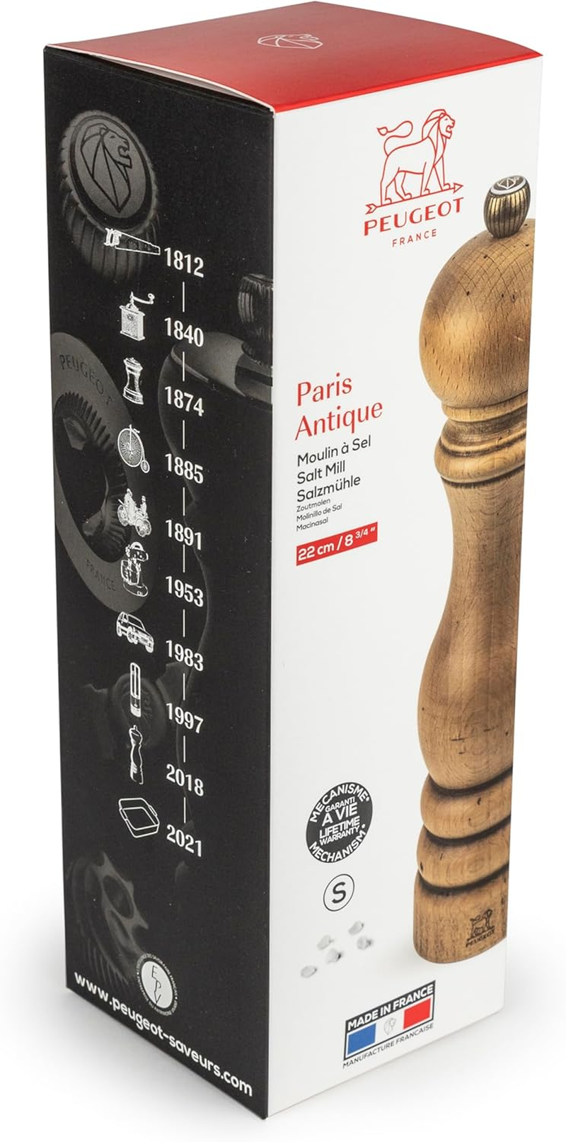 Peugeot 30988 Paris Classic Collection Antique Salt Mill, 22Cm/8-3/4, Natural image number 2