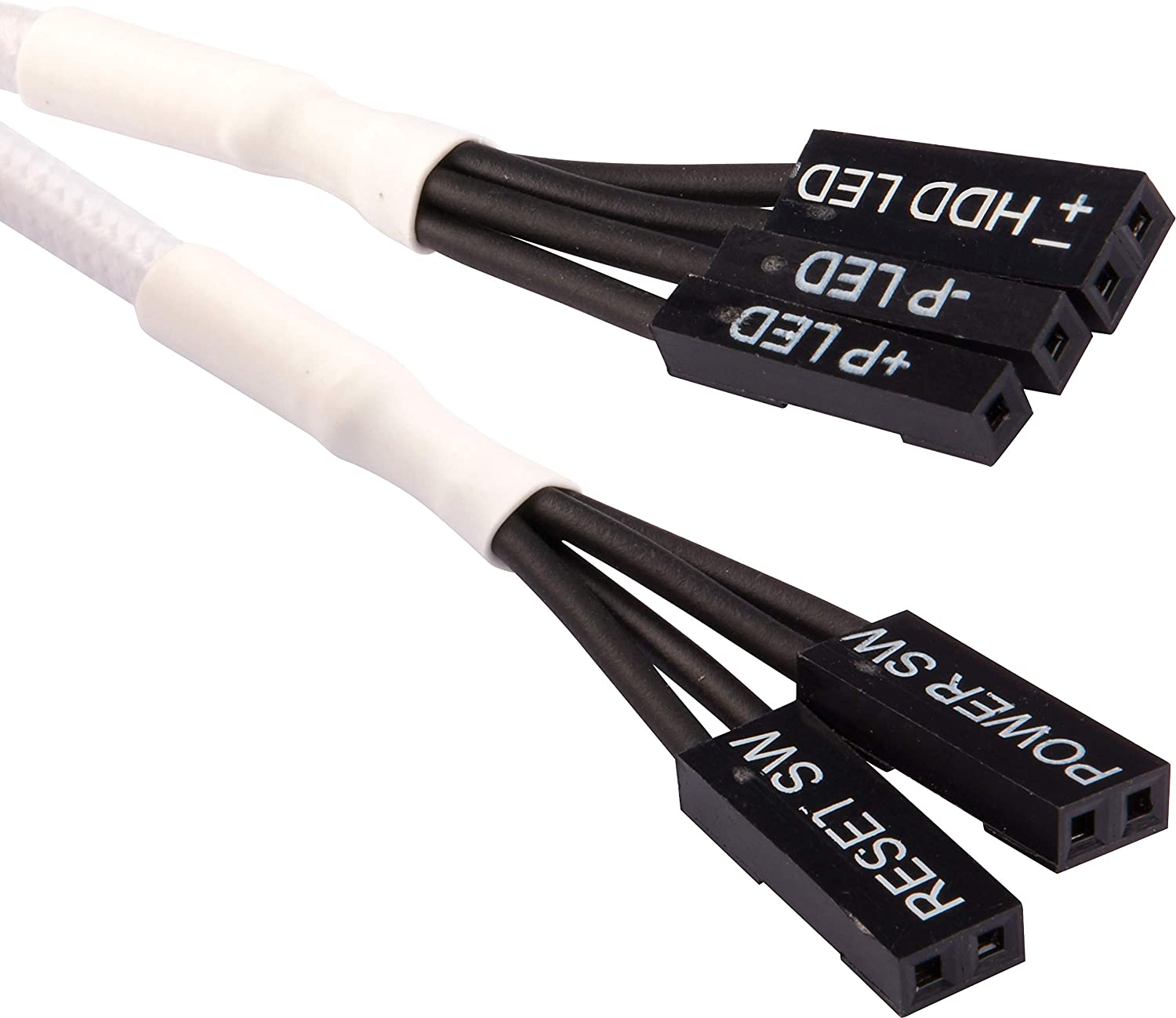 Corsair CC-8900245 30 Cm White Premium Braided Sleeved Front Panel Extension Kit - Black image number 3