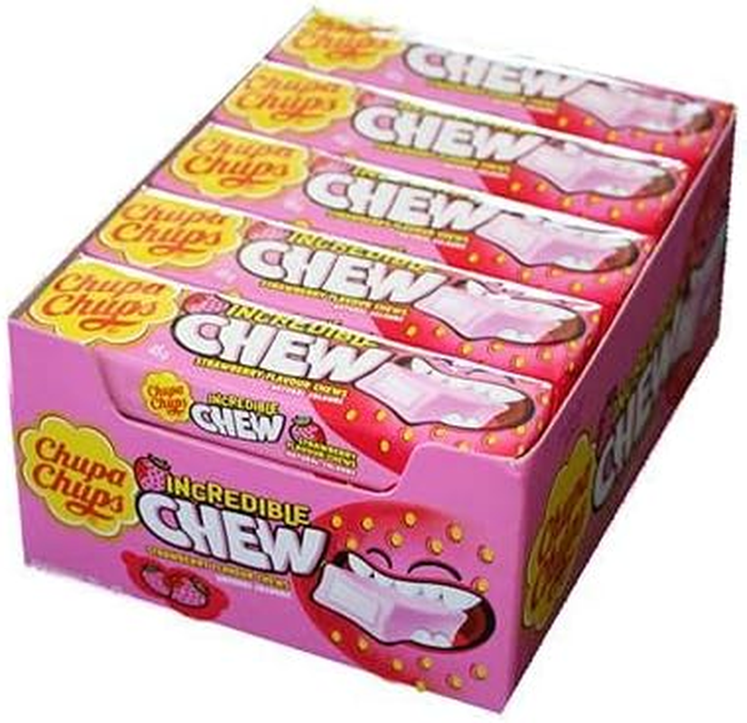 Chupa Chups Incredible Chew Strawberry 45G X 20 Pack