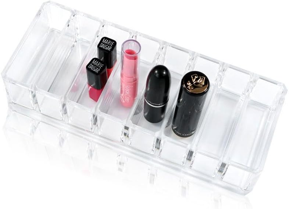 1 Pack Makeup Organizer, 8 Compartments Acrylic Makeup Storage Jewelry Display Boxes, Clear Cosmetic Display Cases for Dresser Vanity Bathroom Kitchen image number 3