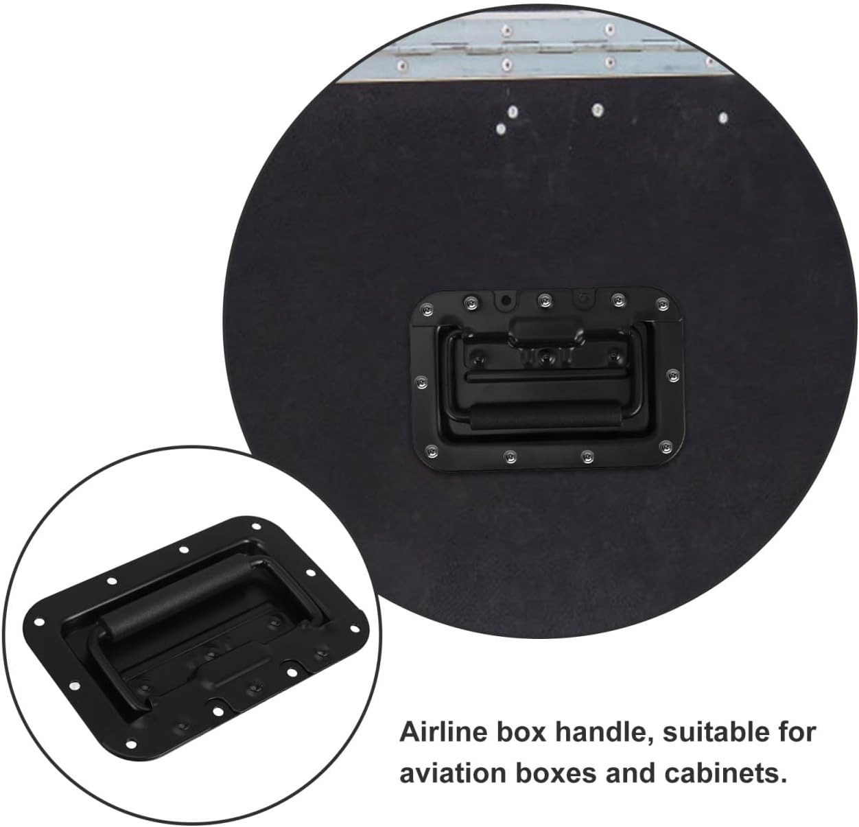 Jojofuny Spring Loaded Recessed Handle with Padded Grip, Black Iron Flush Mount Pull Handle for Chest, Cabinet, Speaker Box, Flight Case, and Kitchen Hardware Accessories image number 6