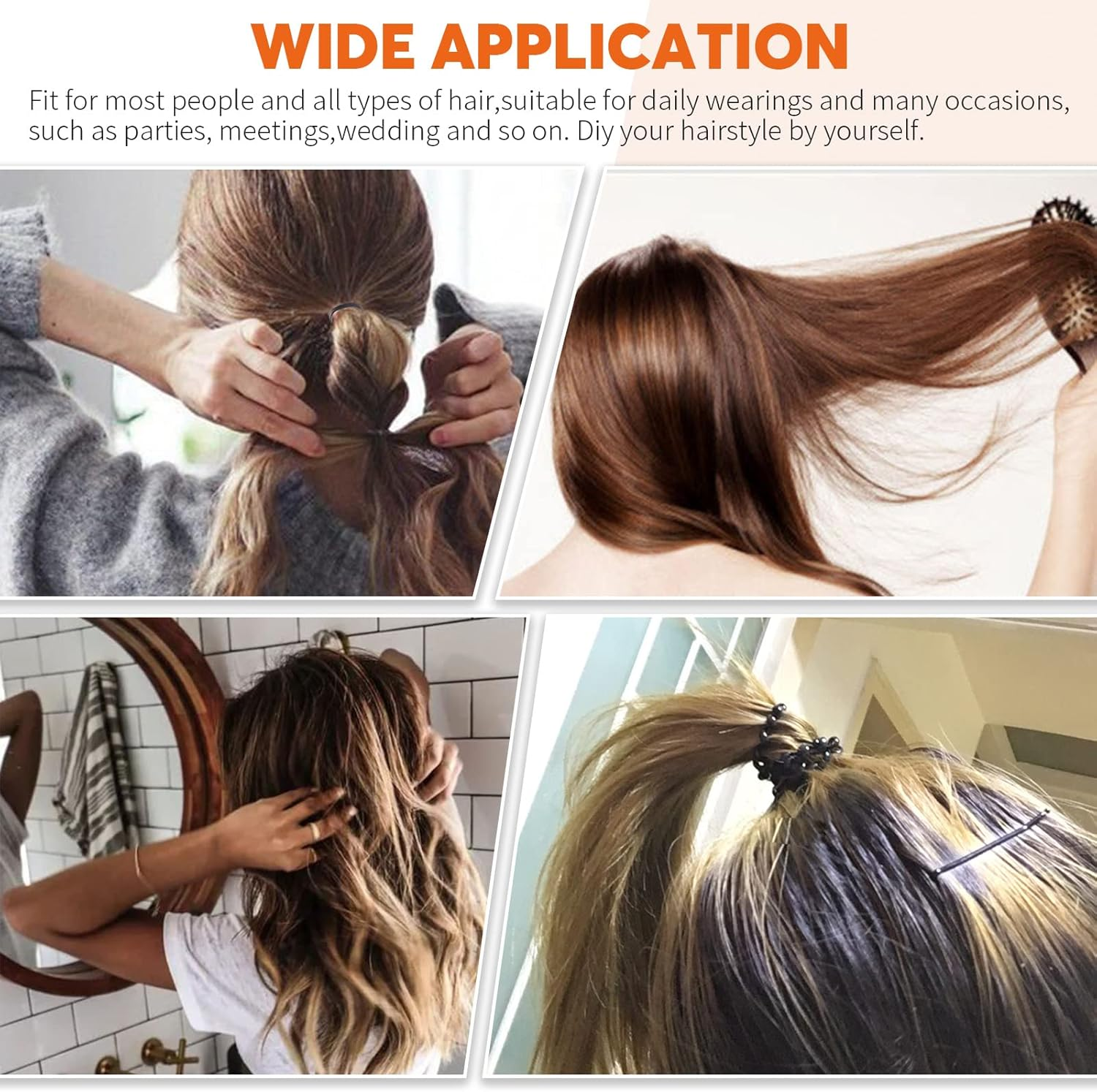 Rustark 420Pcs 2 Styles Hair Pins Kit with Storage Box, Includes Black Bronze Gold Silver Bobby Pins Buns U Shaped Hair Pins and Rubber Hair Bands for Women Girls Kids for All Hair Types image number 5