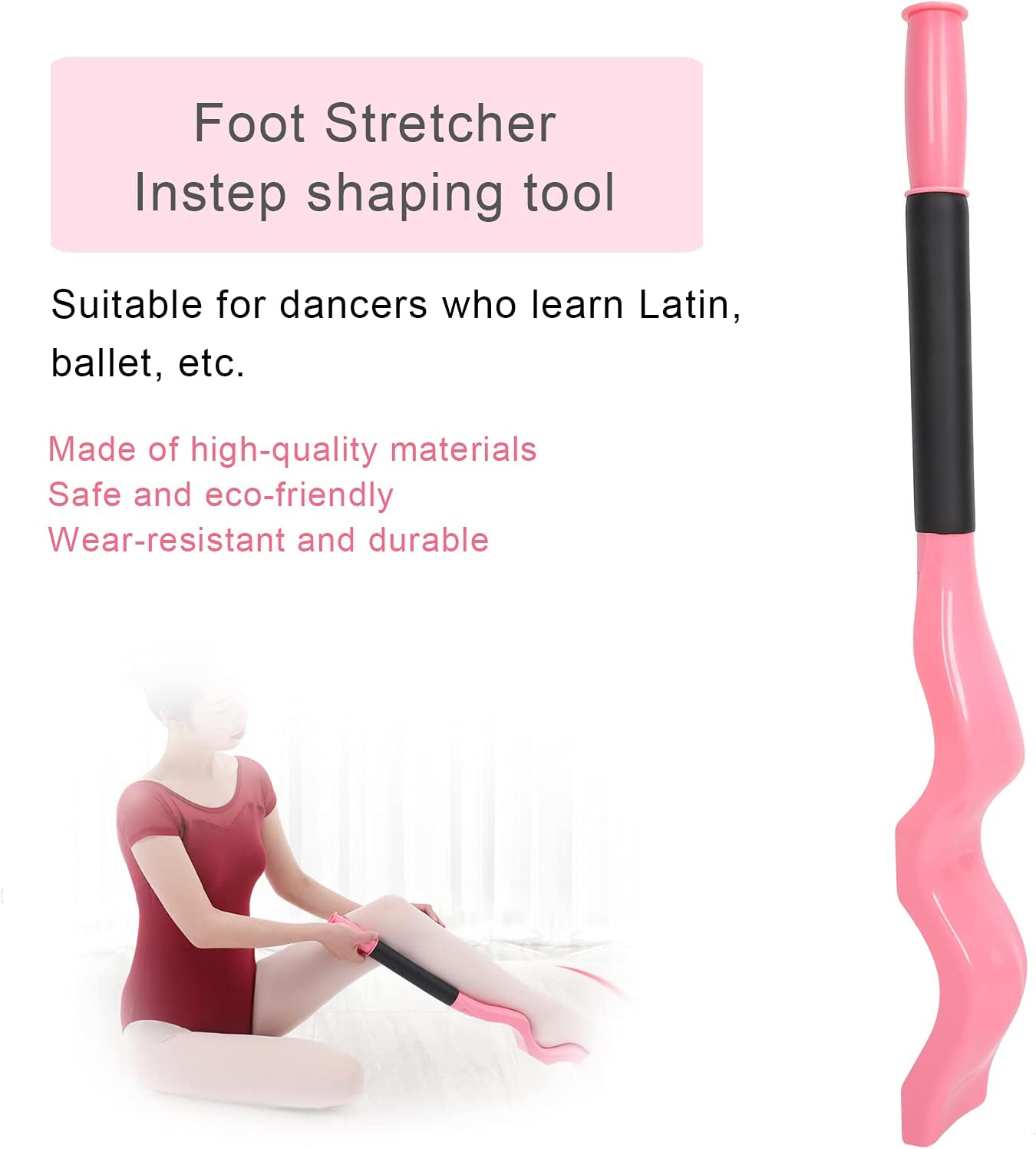 Professional Ballet Foot Stretcher, Portable Dance Stretching Equipment with Elastic Stretch Band, Silicone Foot Cover, Small Bag for Easy Carry, for Dancers, Yoga People image number 6