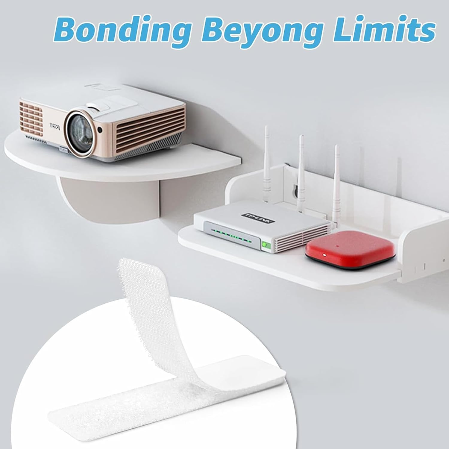 XBOGO 20Pairs Upgrade Hook Loop Strips with Adhesive,Industrial Heavy Duty Mounting Tape,1X4Inch Double-Sided Fasten Interlocking Tape for Carpet,Couch Cushions,Picture Hanging,Office and Home Use image number 1