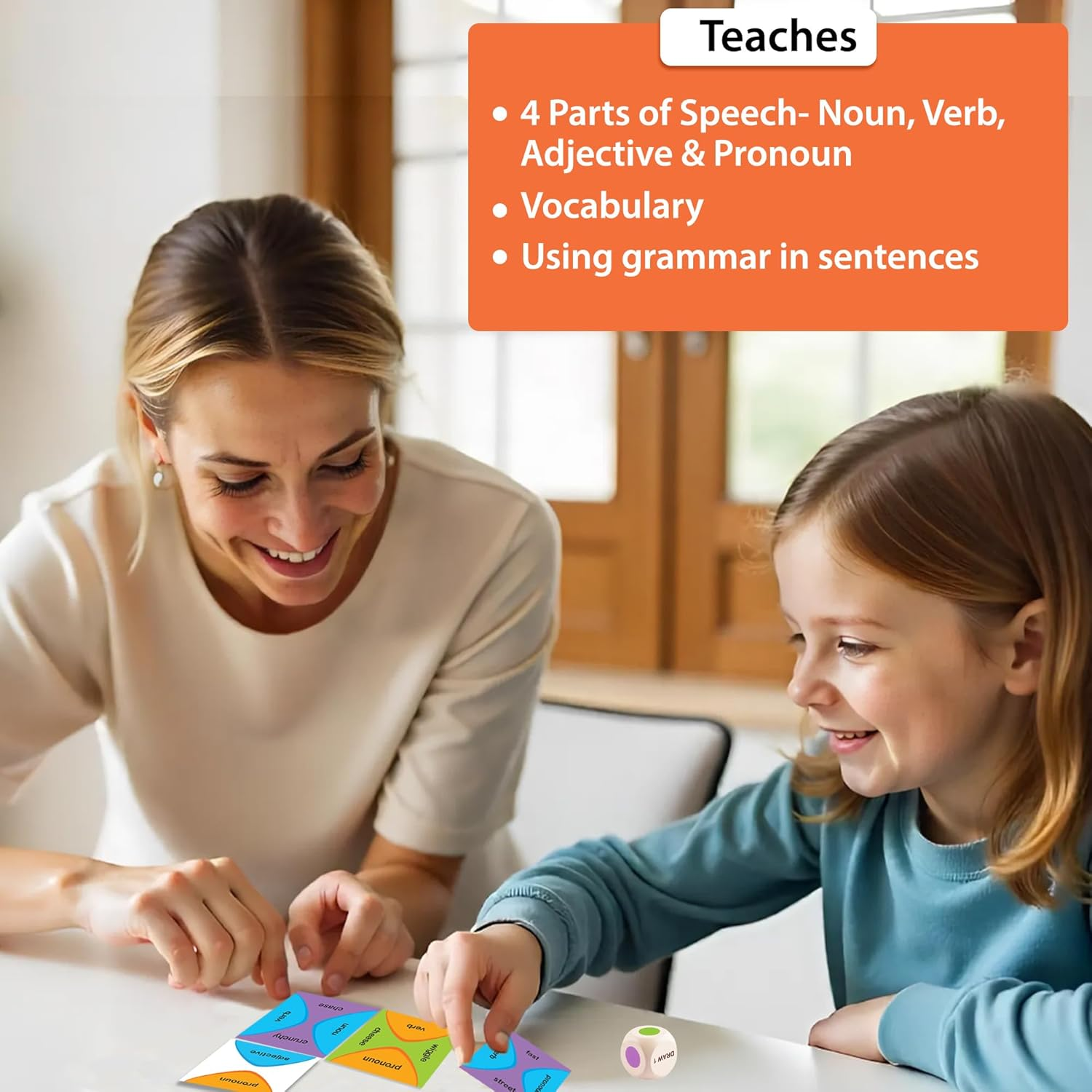 Chalk and Chuckles Grammar Wise Educational Board Game for Kids Ages 5+, Learning & Education Toy, Card Game, Gifts for Boys, Girls for 6, 7, 8, 9 Years