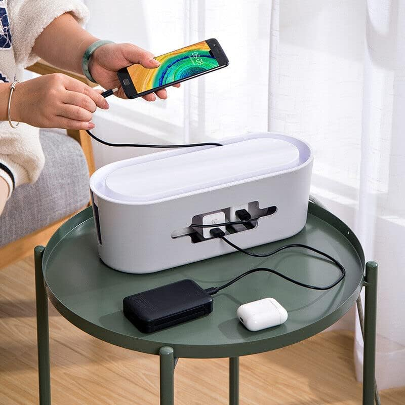 AIMALL Cable Management Box Cable Power Management Storage Box Socket Wire Tidy Organiser Safety Hide Case for Desk TV Computer USB Hub System to Cover and Hide & Power Strips & Cords image number 2