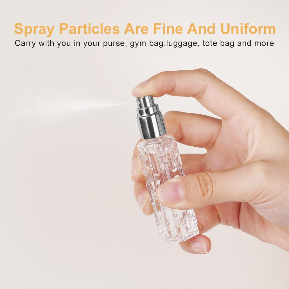 LOPHE Refillable Perfume Atomiser, 4 X 10 Ml, Travel Perfume Atomiser, Mini Perfume for on the Go, Bottler Perfume Bottle, Empty Gifts for Men and Women, Silver image number 6