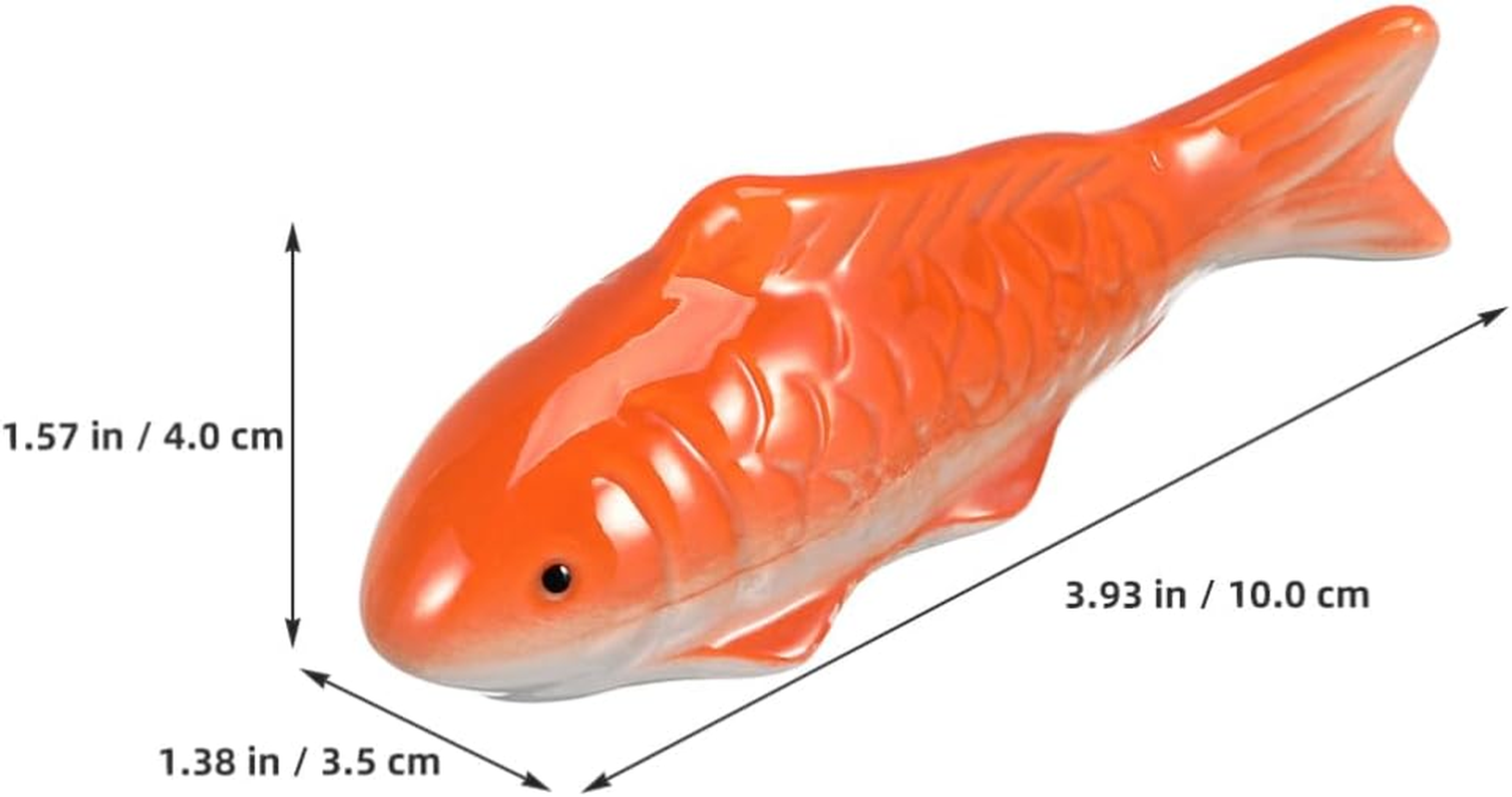 Milisten Ceramic Floating Fish 6Pcs Small Koi Fish and Frog Figurines Aquarium Pond Floaters Ornaments for Desktop Pond Tank Decoration image number 4