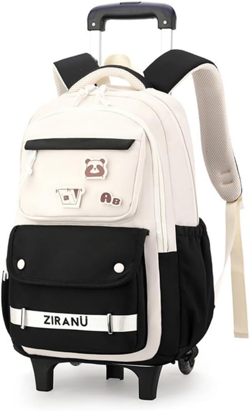 EKUIZAI Trolley Backpack for Girls Middle Kids School Bags with Wheels Rolling School Bags for Teen Girls