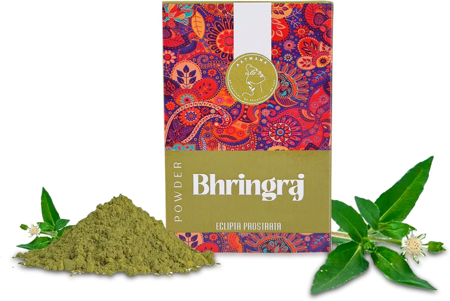 AATMANA Bhringraj Powder | Eclipta Alba | for Silky & Natural Soft Hair | Promote Hair Growth | Increases Hair Thickness | Ayurvedic Hair Products - 100 Grams image number 4