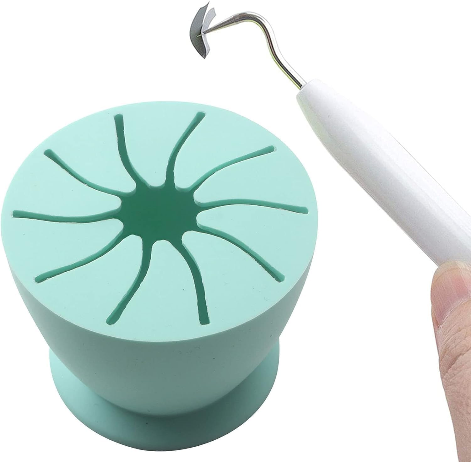 Green Weeding Scrap Collector- Desktop Garbage Collector -Suctioned Soft Silicone Crafts Weeding Tools- Scrap Holder Box Home Supplies Vinyl Box Tool image number 4