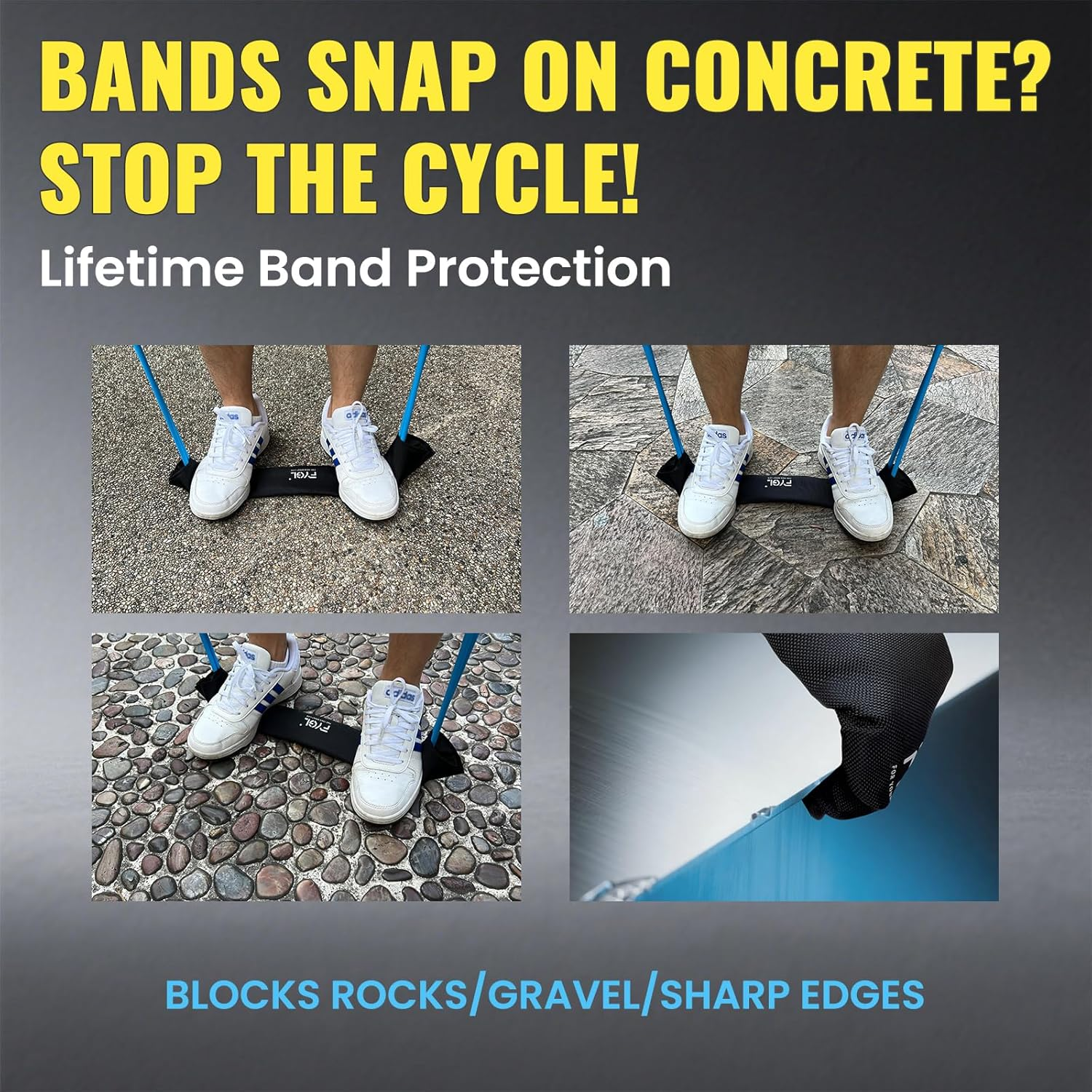 Resistance Bands Protective Sleeve Cover - Nylon Exercise Band Protector for Ground, Concrete & Sharp Edges | Easy Slip-On Design & Portable Accessory for Home Gym, Outdoor Workouts (Men & Women) image number 1