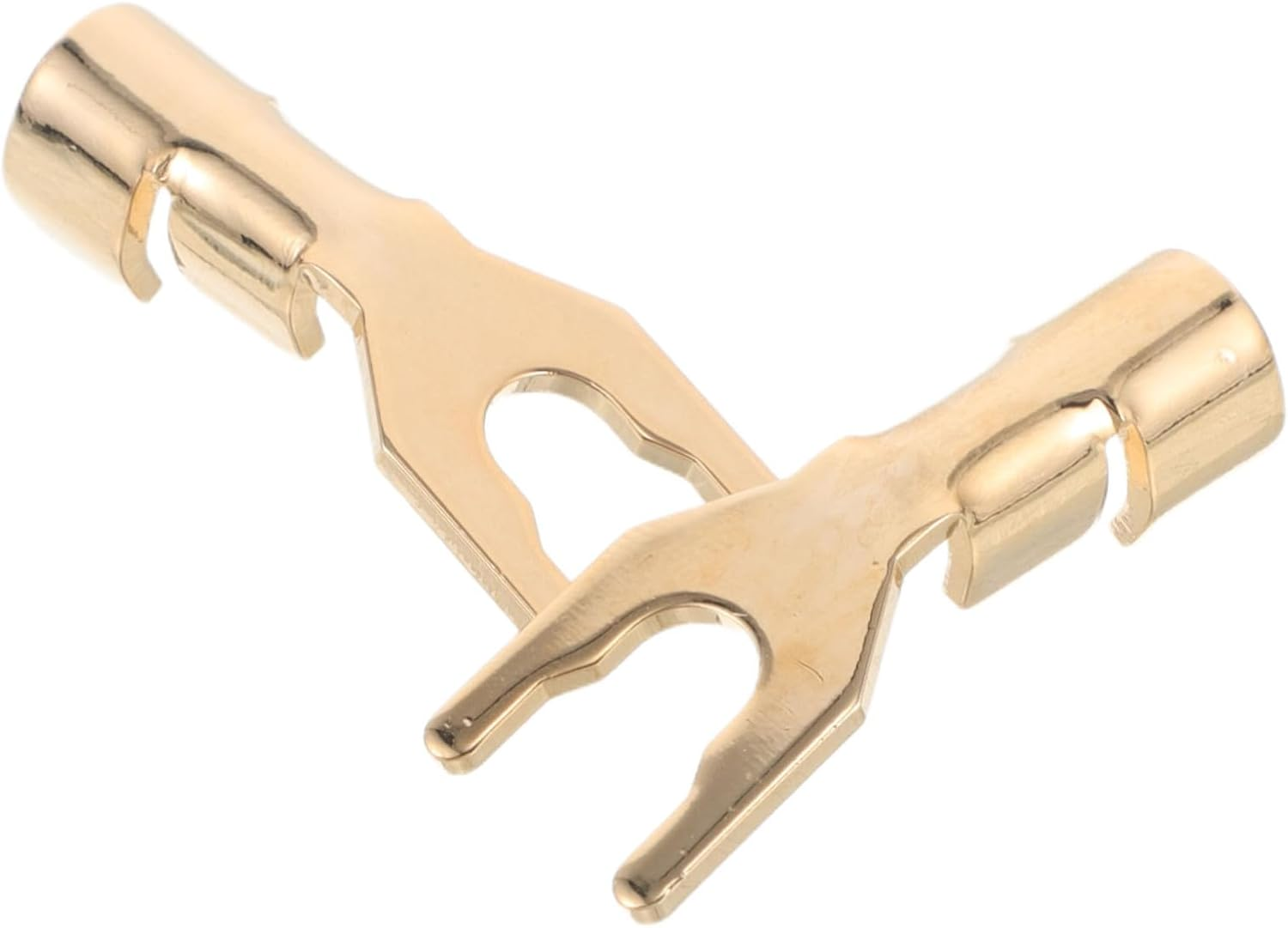 HEATSHAKING 2Pcs Hifi Y Spade Speaker Connectors Angled Banana Jack Plugs for Home Theater Studio Audio Wire Terminals image number 6