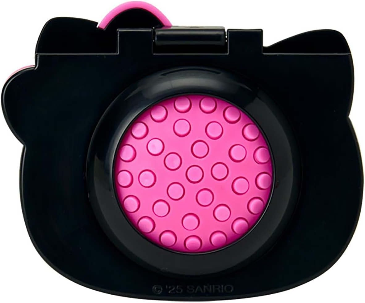 Sanrio 365173 Compact Hair Brush with Mirror (I Love Hello Kitty) Hello Kitty Black image number 1