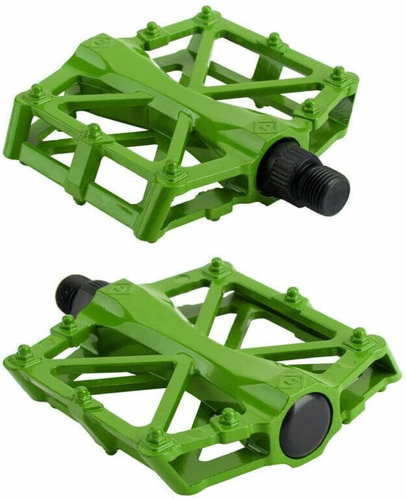 AIMALL Bike Pedals Alloy Mountain Road MTB Colored Bicycle Nonslip Cycling Pedals 9/16", Durable Aluminum, Dual-Sided - Blue image number 7