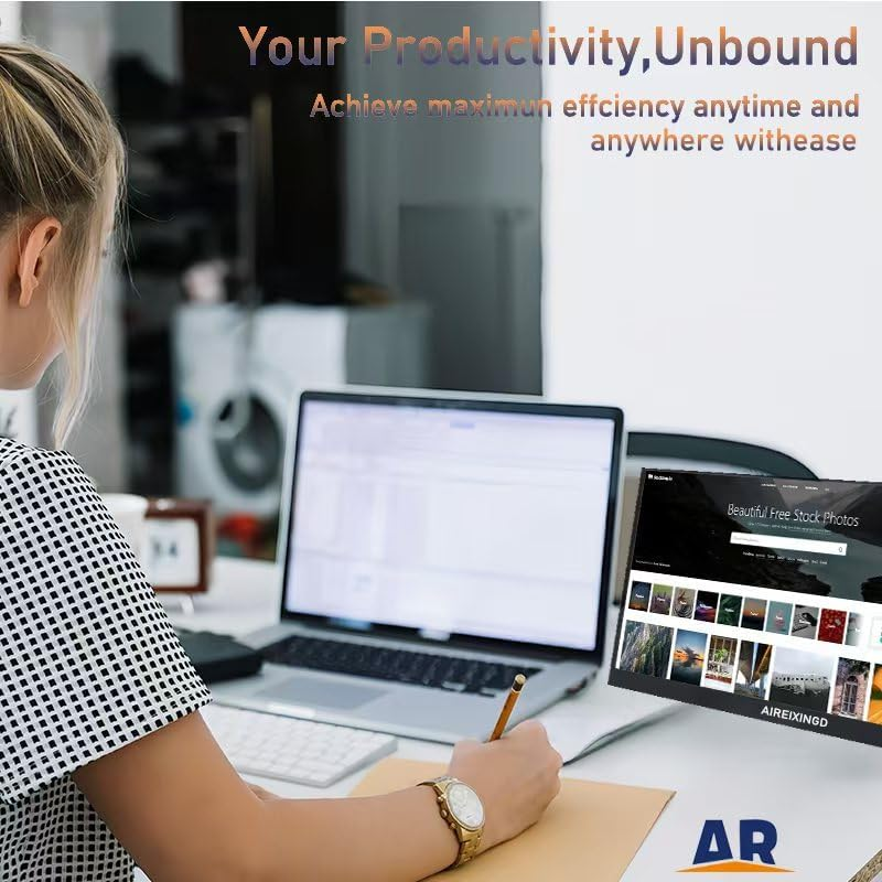 AIREIXINGD 15.6'' Portable Monitor 144HZ FHD 1080P Kickstand Portable Laptop Monitor IPS Computer External Screen USB C HDMI Display for PC MAC Phone Xbox PS5 image number 2
