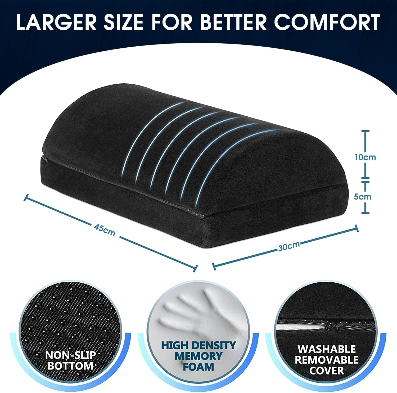 Foot Rest Cushion, 3IN1 Ergonomic under Desk Foot Pillow, Adjustable Detachable Comfort Foot Stool for Gaming, Office and Home image number 1
