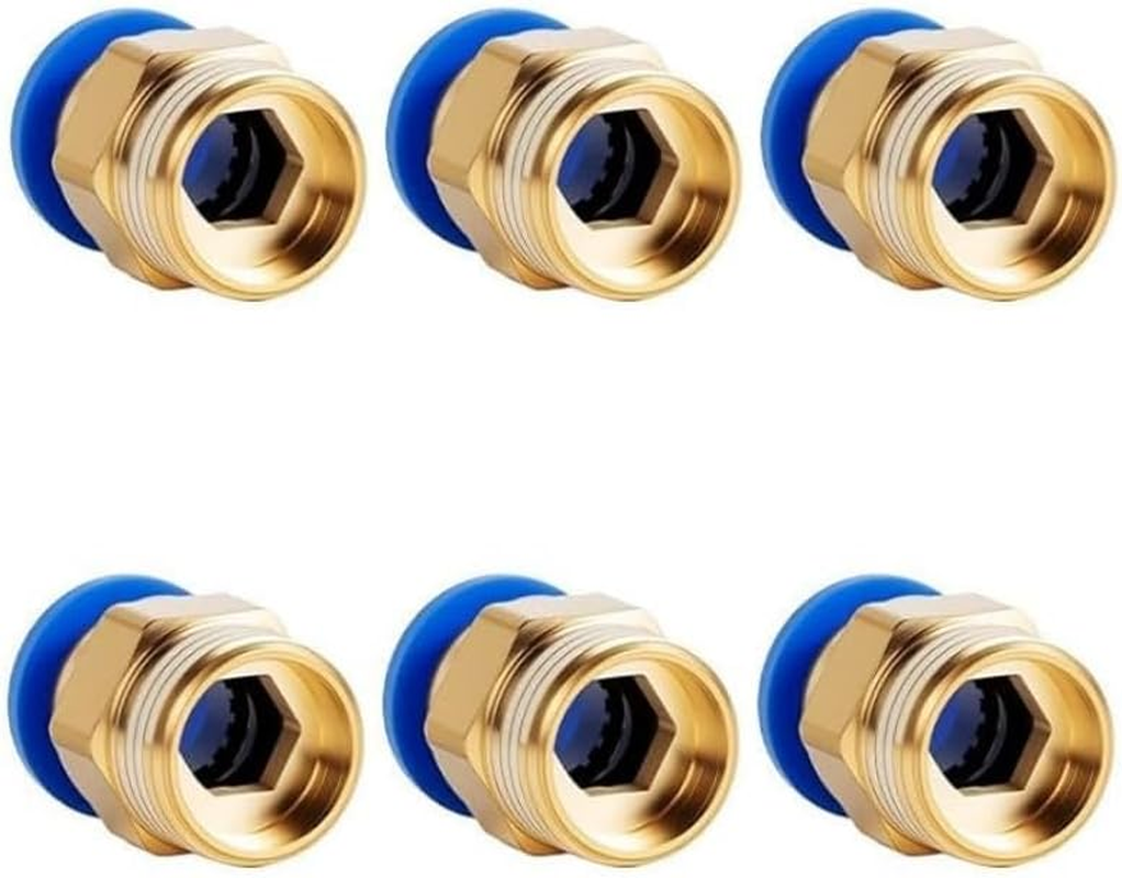 6PCS Straight Pneumatic Push to Quick Connect Fittings 1/4Npt Male X 8Mm Tube Od，Straight Push-Fit Air Fittings, Dual-Port Nylon Connectors, Push-To-Seal Hose Couplings image number 5
