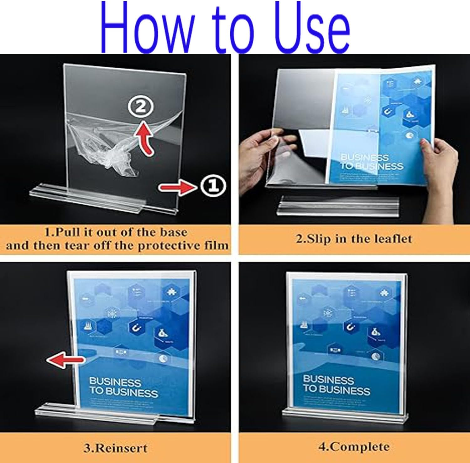 5Pack Acrylic Sign Holder,5.9 X8.2Inch Clear Display Sign Stand,Vertical Double-Sided Display for Store Sign Holders, Vertical Double Acrylic Stands, Vendor Booth Display Items(15Cm W X 21Cm H) image number 4