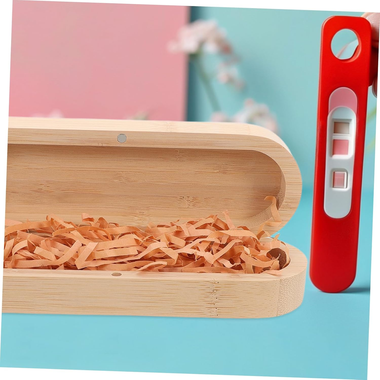 Wooden Pregnancy Test Announce Box Digital Test Kit Keepsake Chest for Expecting Couples image number 3