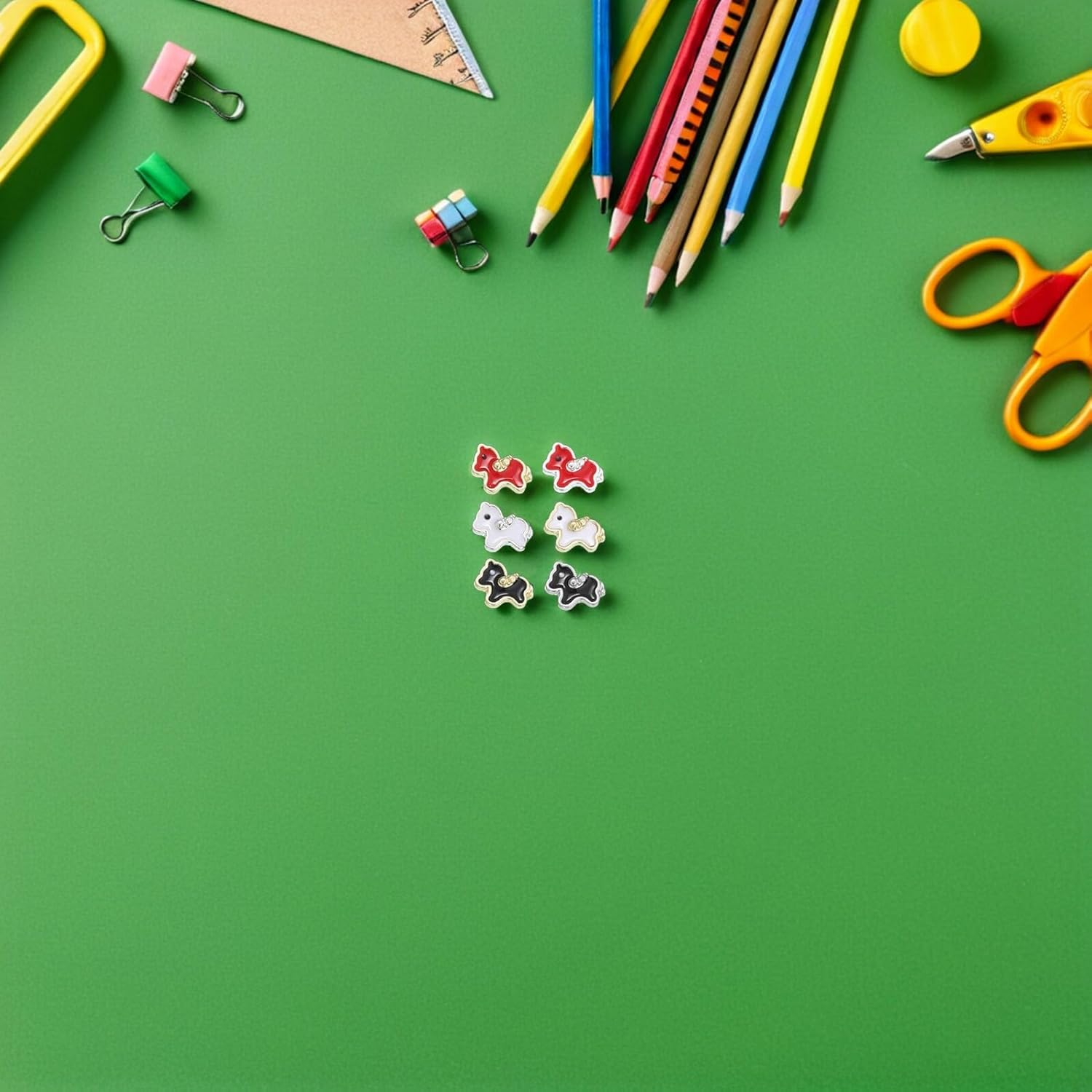 60Pcs Cute Cartoon Horse Nail Charms Animal Embellishments Nail Supplies for Women DIY Manicure Decorations Party Accessories image number 2