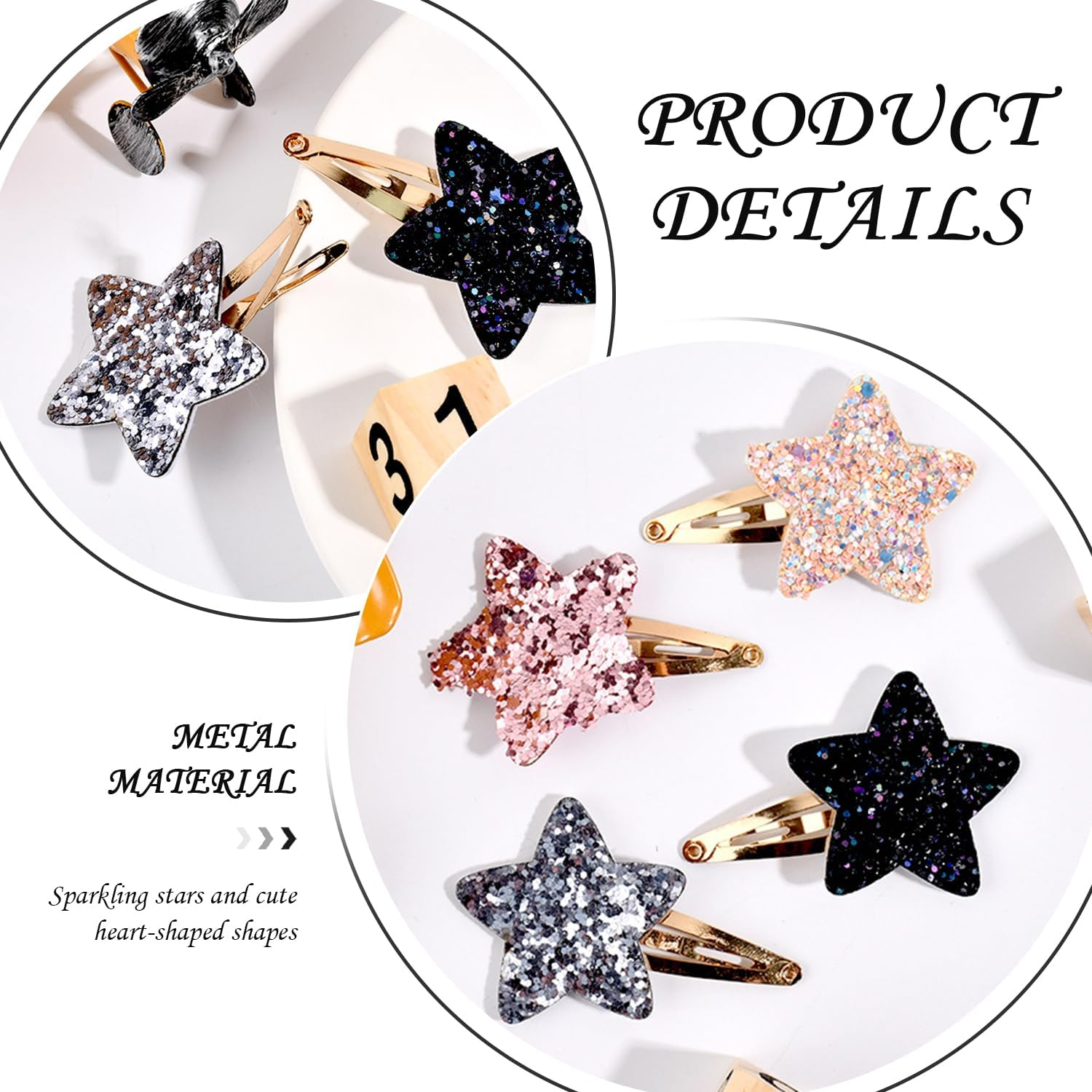28 Pieces Cute Hair Pins, Sequin Hair Pins, Simple Hair Accessories for Children, Hairstyle Decorations and Hairstyle Design Accessories image number 3