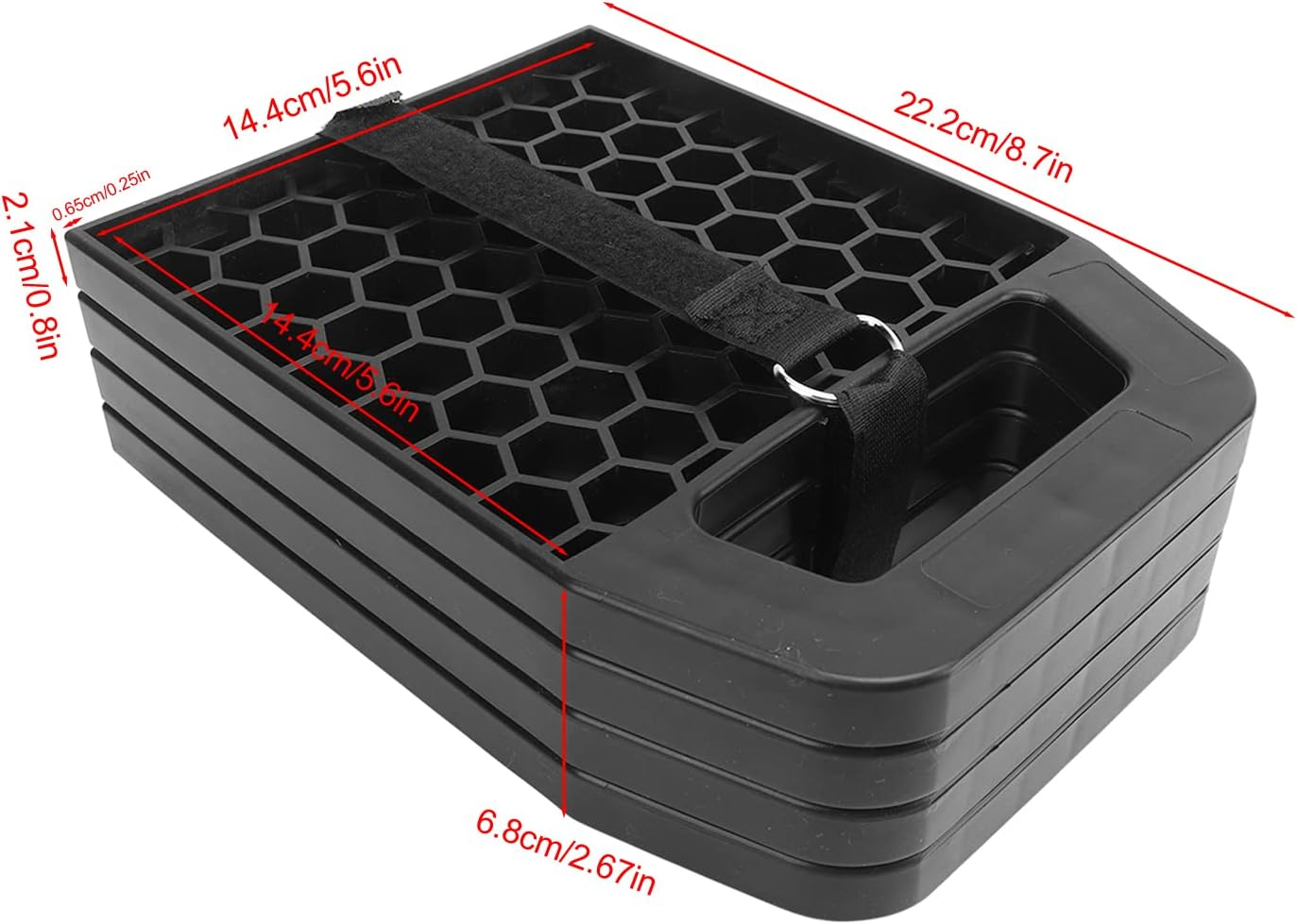 4 Pack RV Jack Pads, Camper Jack Pads Thick RV Leveling Blocks, Stabilizer Jack Pads for Travel Trailers RV Camper, Prevents Sinking and Aids in Stabilizing, 5.6 X 5.6 Inch (Black) image number 4