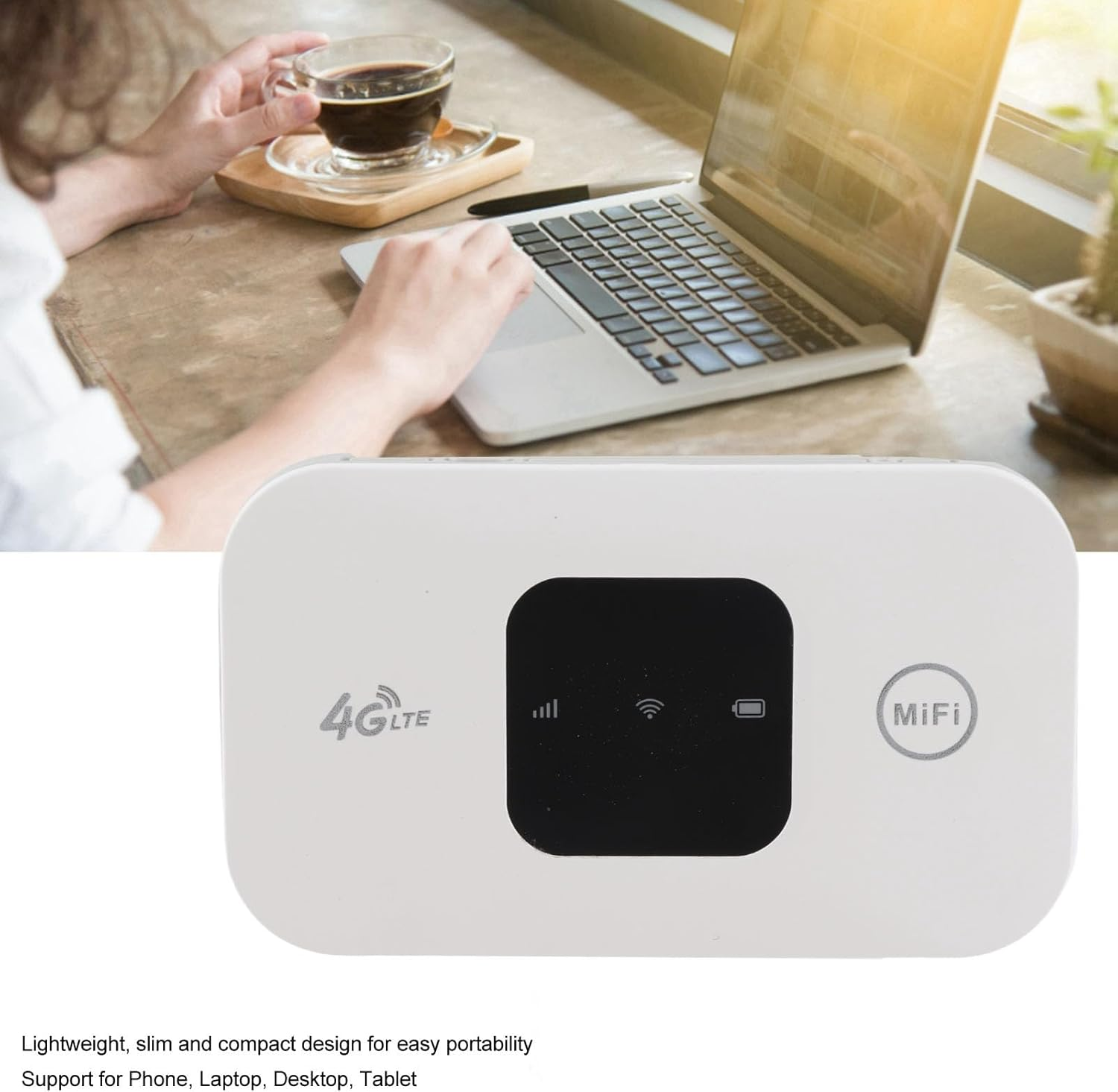 CHICIRIS Portable Wifi, White 4G Mobile Hotspot Wifi Router High Speed Compact Design Support 10 Users for Phone Laptop Desktop Tablet, Battery Included for Car Business Travelers Outdoor 8 10 Linux image number 2