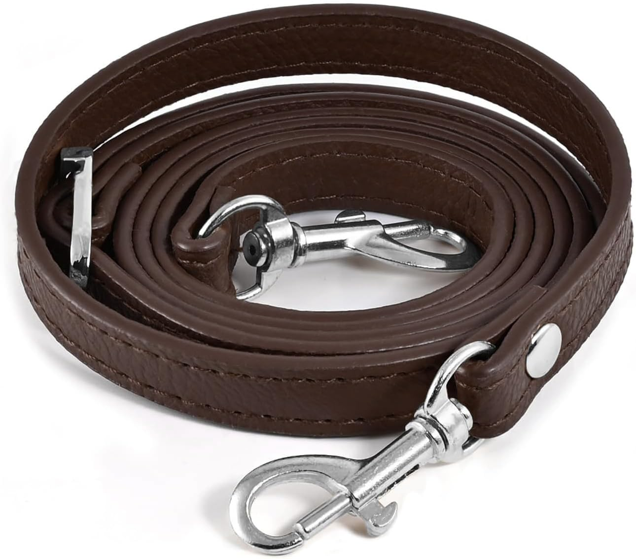 Leather Straps Replacement for Handbags,Purse Strap, Purse Straps Crossbody Replacement Adjustable, Brown with Silver Buckle - Brown With Gold Buckle image number 2