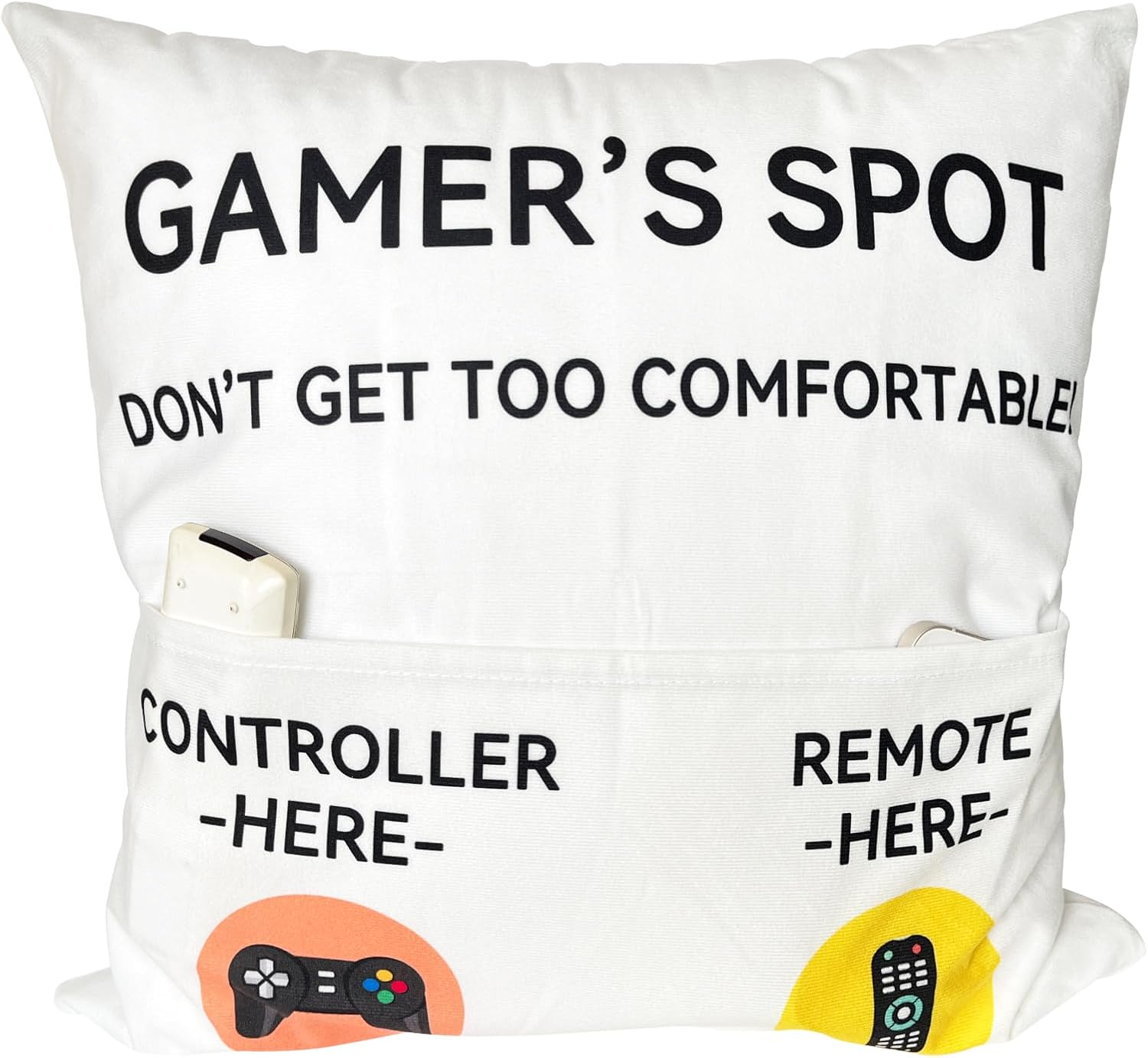 Gamer Gifts, Pocket Design Throw Pillow Covers 18 X 18 Inch, Gaming Room D&eacute;cor Stocking Stuffers Easter Basket Stuffers for Teen Boys Girls Men Father Boyfriends-Red image number 3