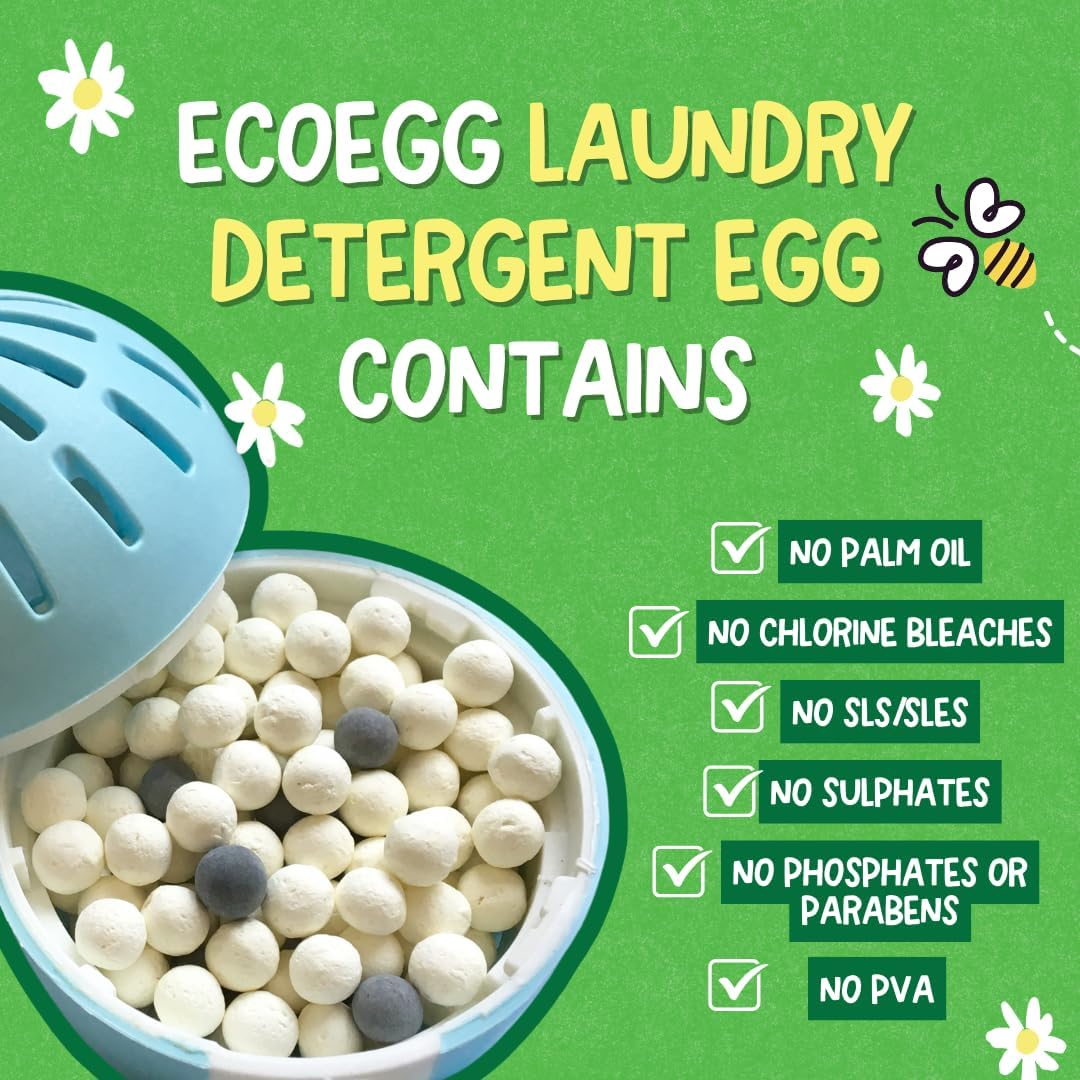 Ecoegg Laundry Egg &ndash; Fresh Linen &ndash; 70 Washes | Non-Bio Laundry Detergent for Sensitive Skin | No Enzymes, Phosphates, Palm Oil or Chlorine Bleach image number 5