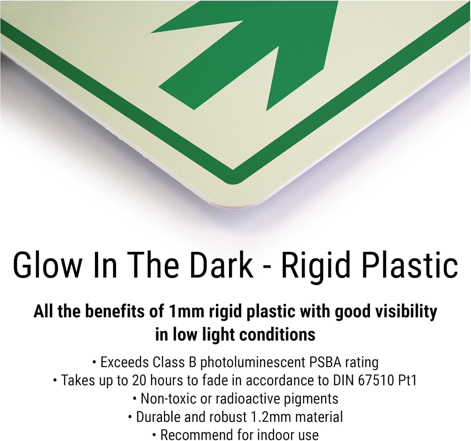 V Safety Baby Changing Facilities with Symbol 150 X 150 Mm - Glow in the Dark 1Mm Rigid Plastic Safety Sign image number 2