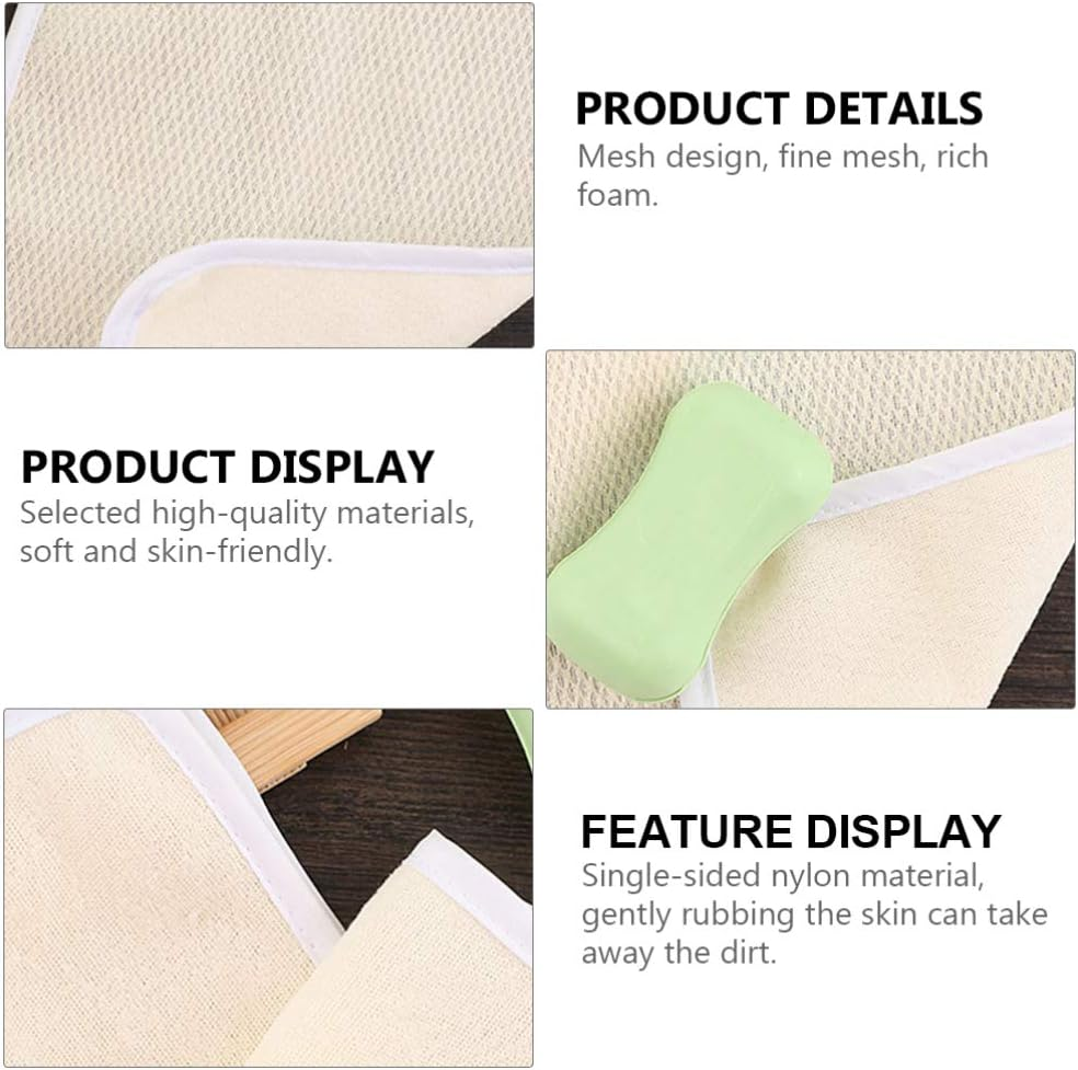 5Pcs Nylon Bath Towel Massage Bath Cloth for Women and Man Exfoliating Bath Towel Foaming Net for Face Spa Towel Exfoliating Scrub Cloth Bubble Net Take a Bath Men and Women image number 6