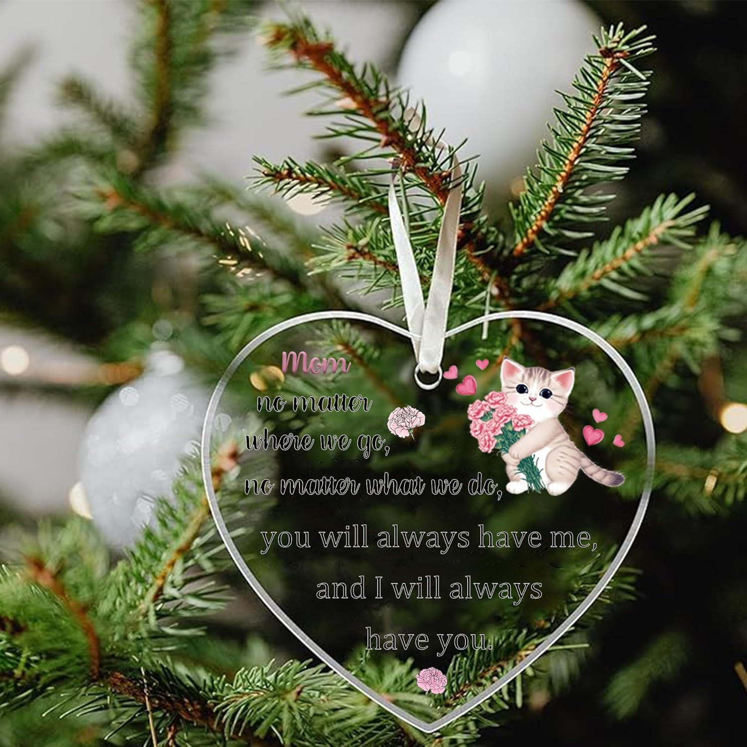 Mom 2PC Set Acrylic Puzzle Plaque Heart Hanging Ornament Women Mothers Day Birthday Mommy Appreciate Thanksgiving Christmas Mum Thank You Keepsake Mommy Retired from Son Daughter image number 1