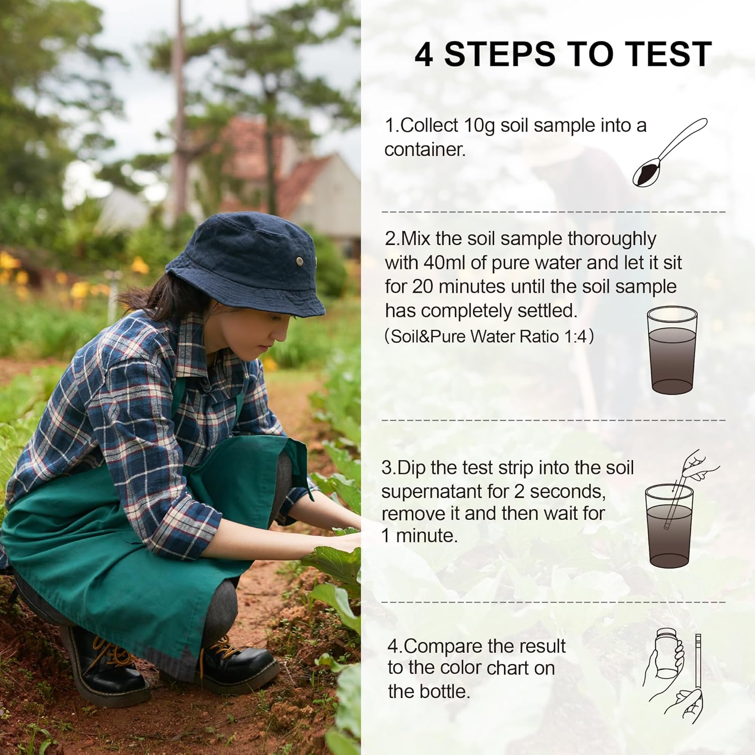 Soil Ph Test Kit (3-9 Range) 125 Soil Ph Tester Strips&ndash; Quick & Accurate Soil Testing for Gardens Lawns Farms Grass Flower Vegetable Compost Plants image number 3