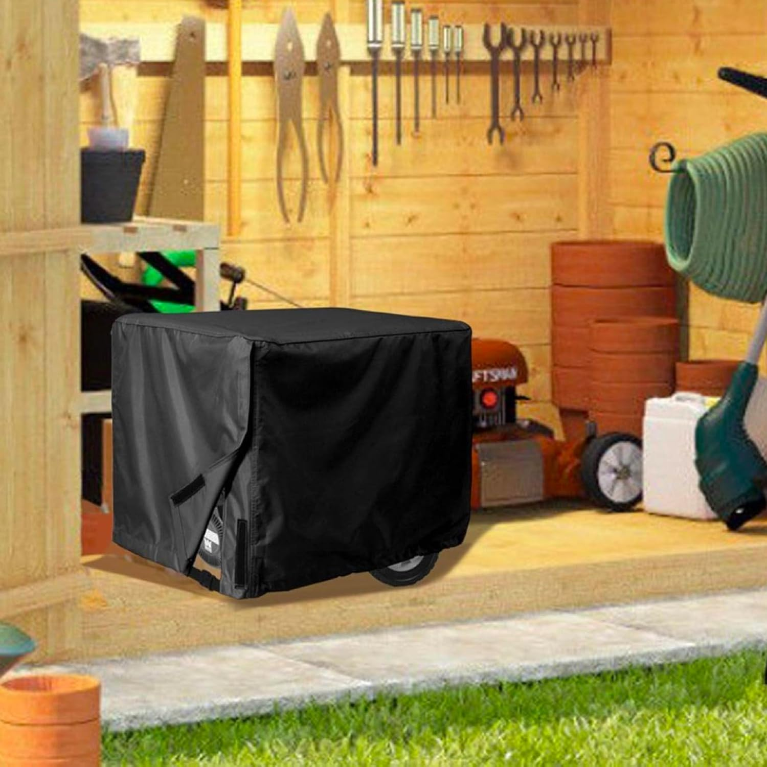 Porch Shield Heavy-Duty Generator Cover 26X20X20 Inch - Waterproof Universal Fit for 3000-5000W Generators, Weatherproof Outdoor Protection with Uv-Resistant Reinforced Seams (Black)