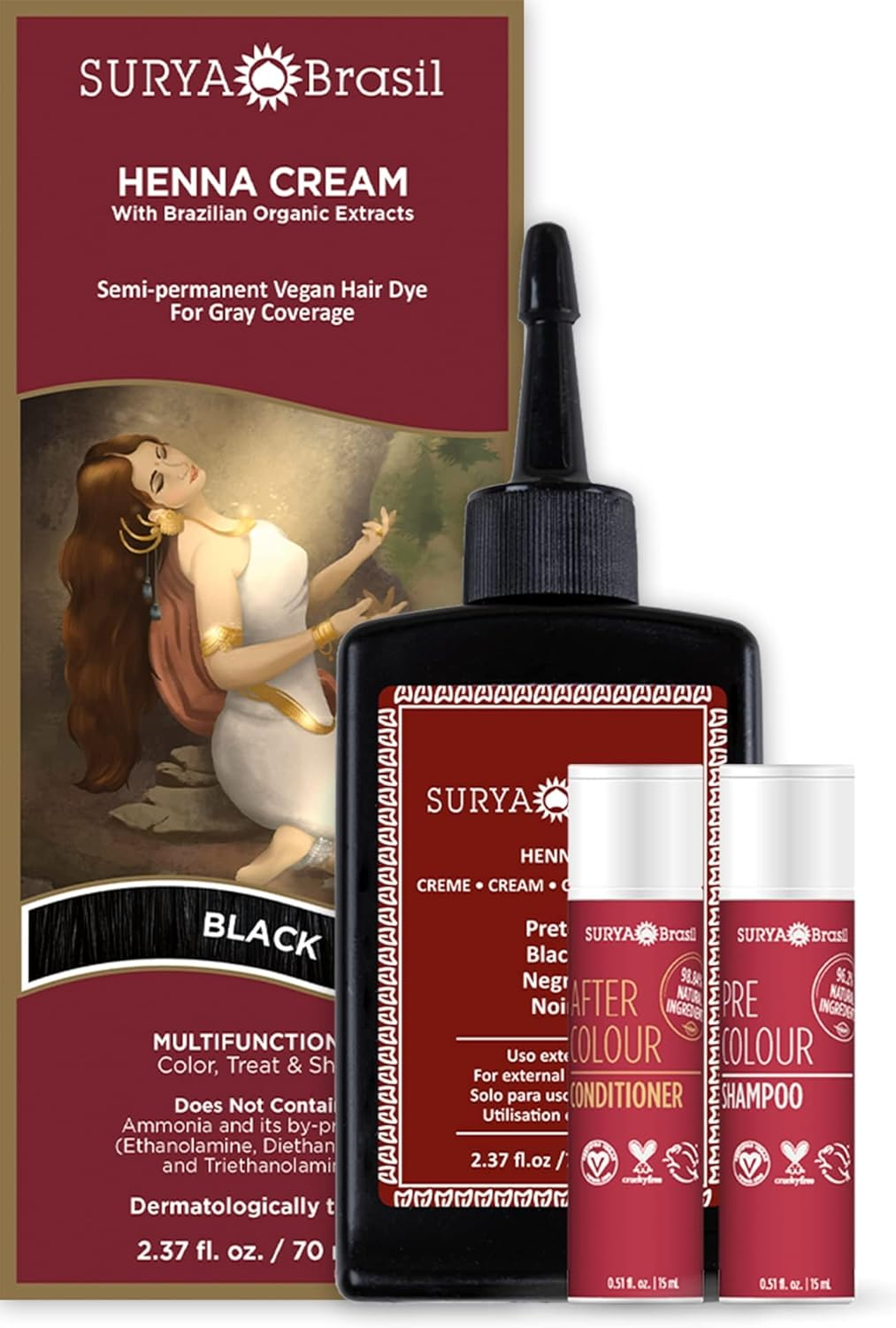 Surya Brasil Henna Cream, Black 2.37 Oz image number 4