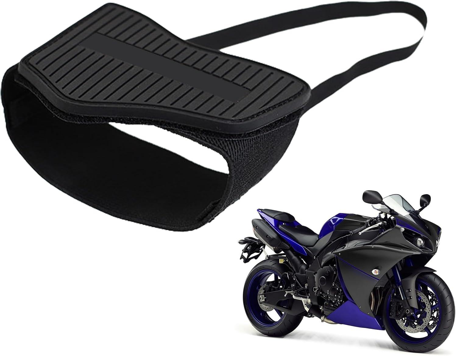 Motorbike Shoe Covers &ndash; Rubber Protection Pad, Gear Shifter Guard, Strong Wear-Resistant Build with Quick Strap Fastener | Motorcycle Riding Accessory for Men Women Outdoor Sports Adventures