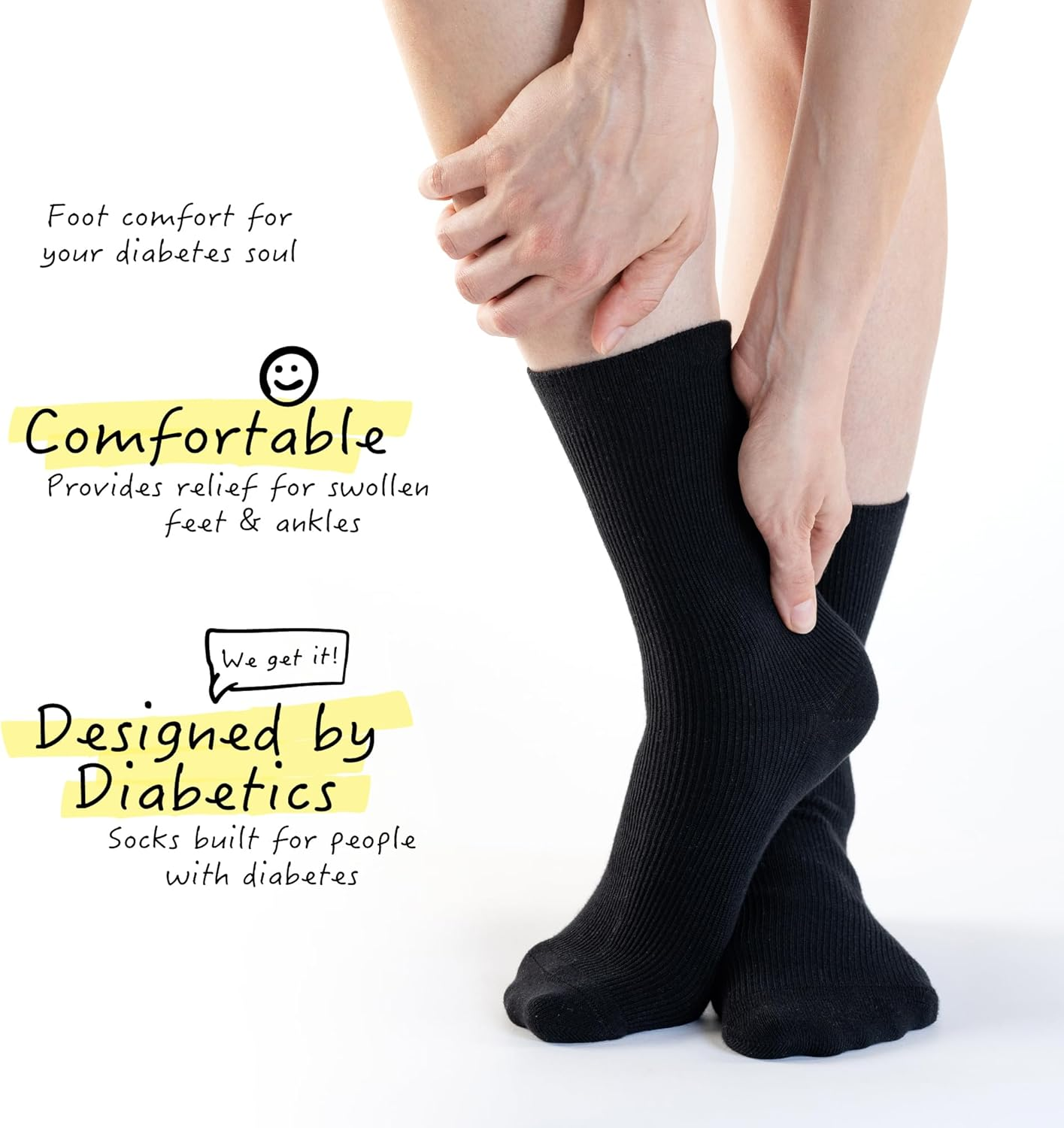 Not Just a Sock Diabetic Socks for Men and Women - One Size Fits All - Seamless and Loose-Top Non-Binding Socks for Improved Circulation - Copper Infused - Eggshell Blue, Count 1 image number 6