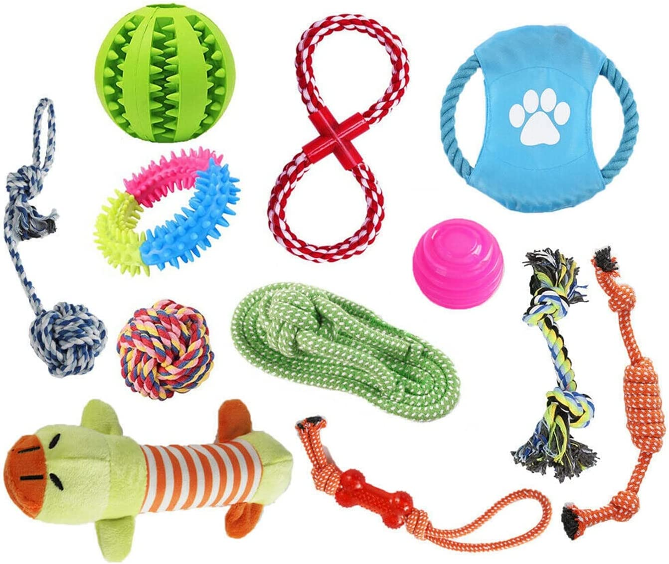 12 Pcs Dog Rope Toys Set, Durable Dog Rope Toys for Small Pets Dogs, Puppy Toys Set Dog Chew Toys for Interactive, Teething Training, Relieve Boredom and Stress for Small Medium Dogs image number 6