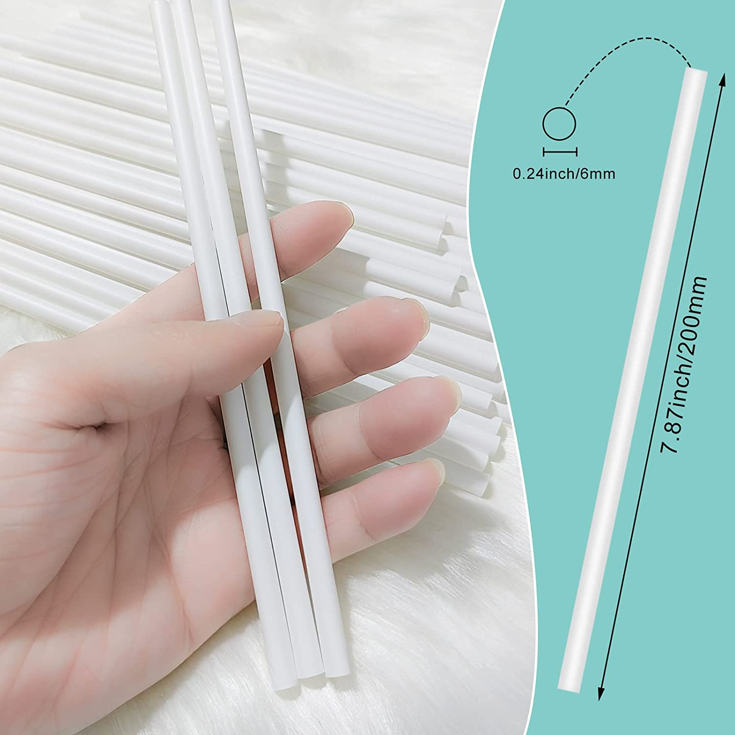 Bamboo Fiber Straws | 200 PCS 7.8'' | 100% Compostable and Biodegradable, Plastic-Free, Eco-Friendly, Sturdy Disposable Straws for Cold & Hot Drinks image number 2
