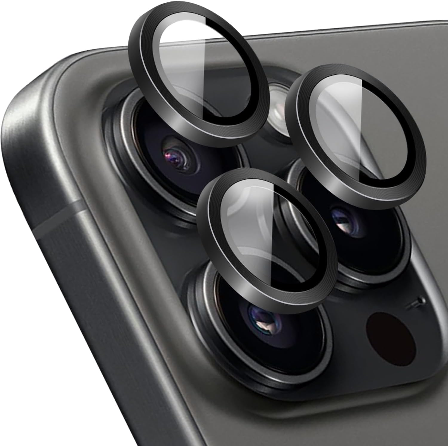 [4 Pieces] T Tersely Camera Lens Protector for Iphone 16 Pro/Iphone 16 Pro Max 2024, 9H Transparent Camera Tempered Glass Protective Cover - Desert Titanium