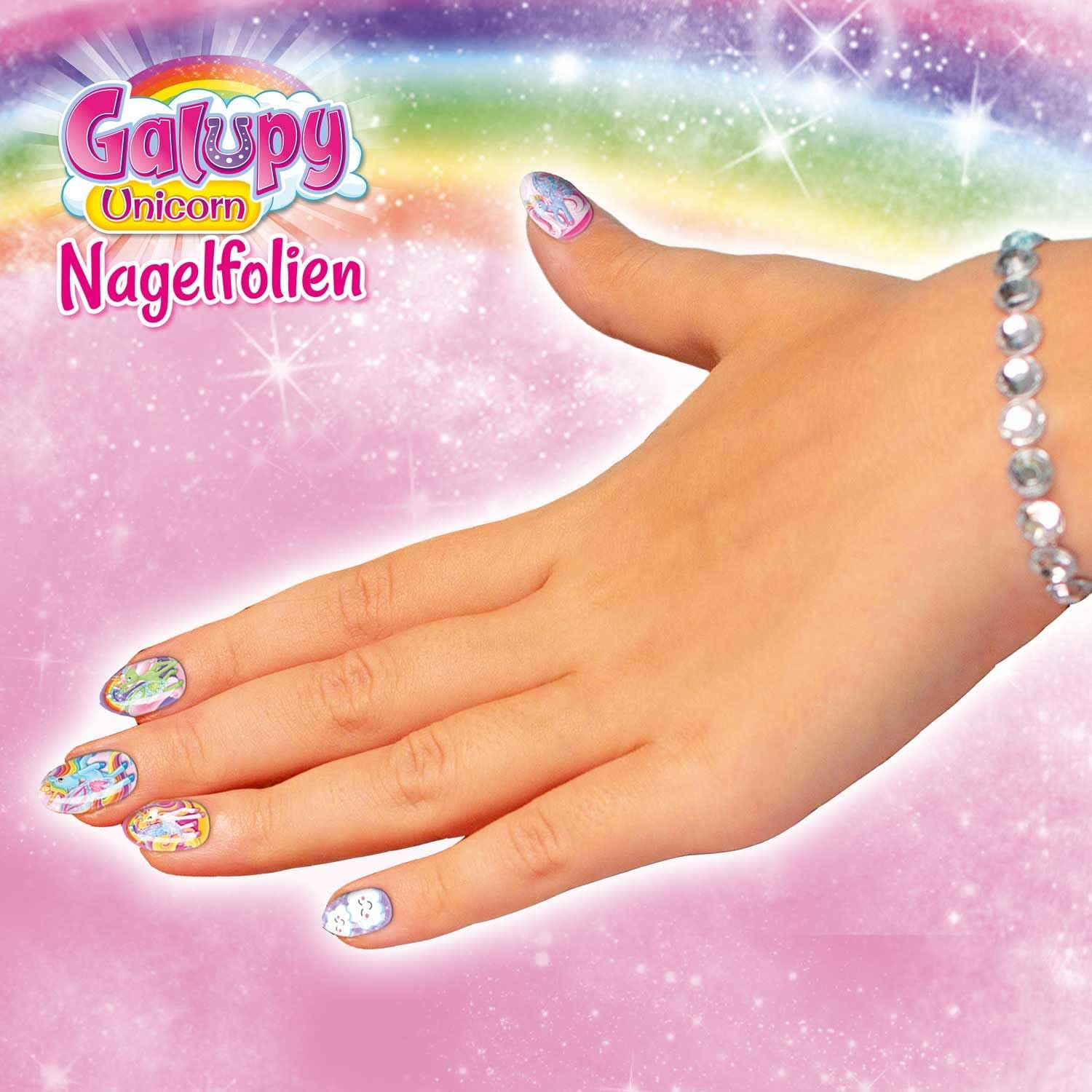 CRAZE 18 Packs of Galupy Unicorn Girls' False Nails for Girls, 24 Press-On Artificial Nail Tips, Durable, Long-Lasting, Easy Apply, Reusable DIY Acrylic Nail Extension Tips image number 5