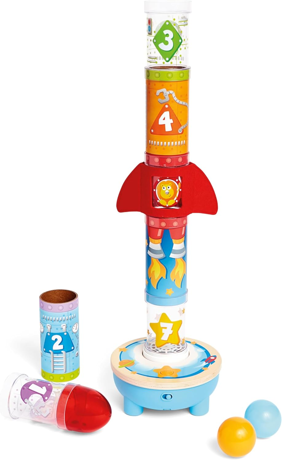 Hape Rocket Ball Air Stacker Learning Music/Sounds Kids/Toddler Play Toy 24M+ image number 1