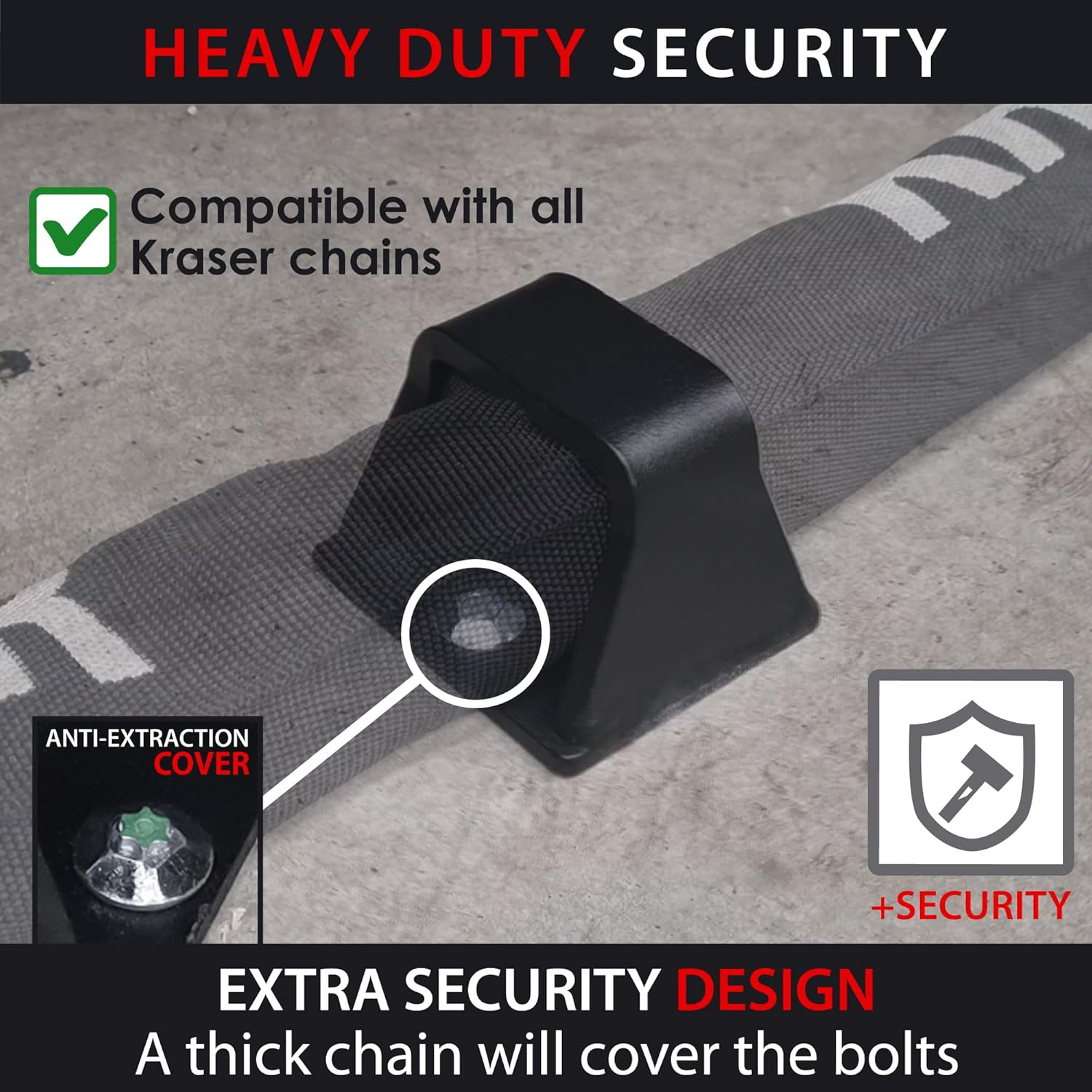 KRASER KR45B Security Anchor for Motorcycle and Bike, Anti-Crowbar Base, Compact & Resistant, Floor and Wall Concrete Anchor, Motorcycle Lock, Bike Locks Anti-Theft, Compatible with Chains and U-Locks image number 6